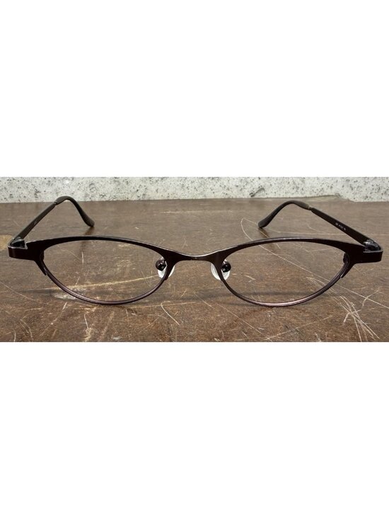 OGI 2067 Slim Cat Eye Dark Bronze Oval Metal Eyeglasses Frames 47-18-140 main image 6